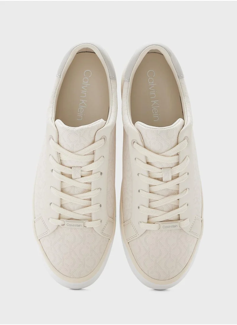 CALVIN KLEIN VULCANISED JACQUARD LACE UP TRAINERS
