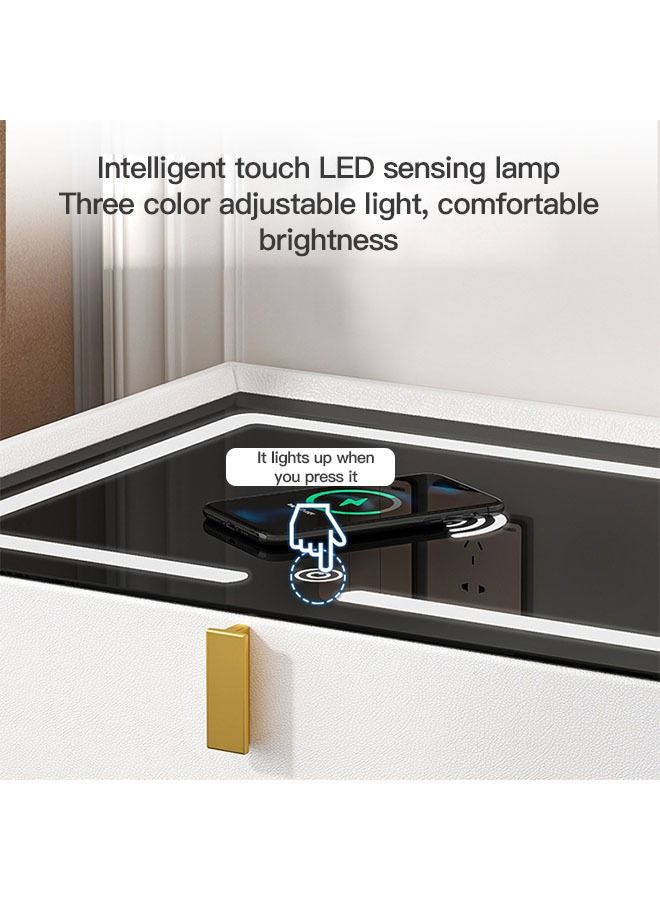 Sharpdo Shardo Nightstands Bedroom Smart Bedside Table Small Storage Cabinet with Wireless Charging and Light - Image 4