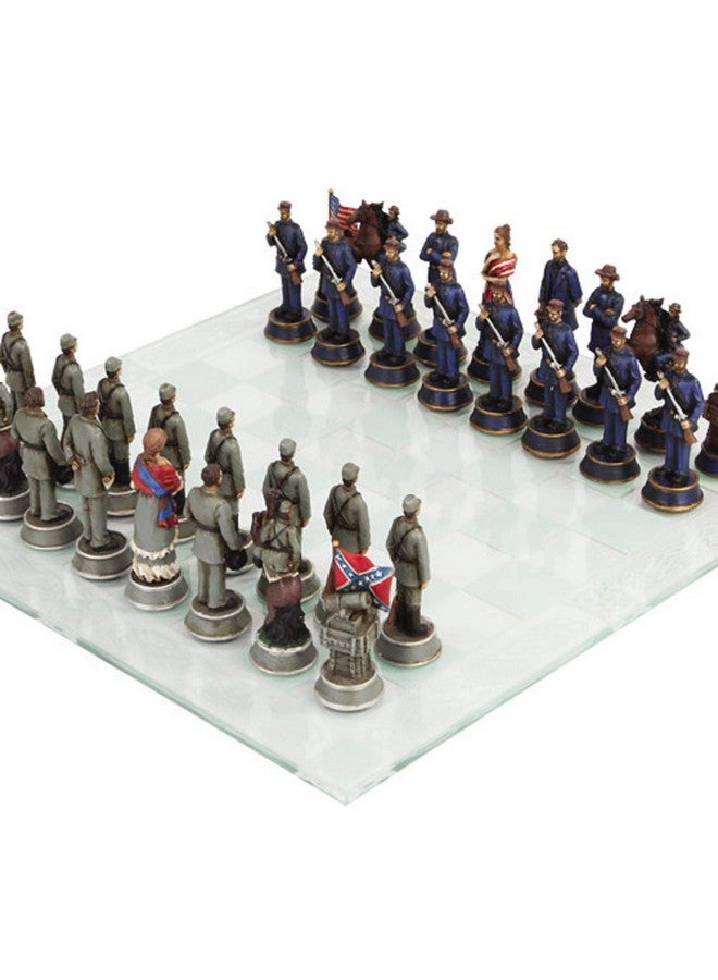 PTC Civil War Solider Themed Chess Set With Glass Board Multicolor - Image 3