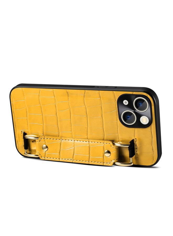 S-TOP Case For iPhone 14 Crocodile Wristband Wallet Leather Back Cover Phone Case - Image 4