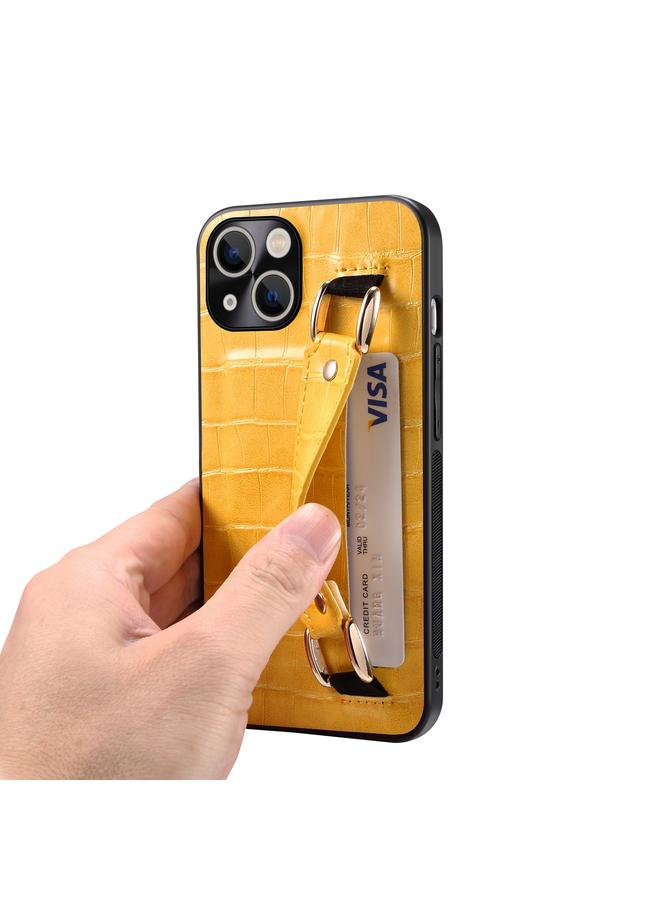 S-TOP Case For iPhone 14 Crocodile Wristband Wallet Leather Back Cover Phone Case - Image 5