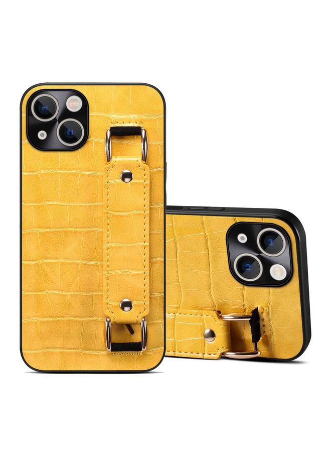 S-TOP Case For iPhone 14 Crocodile Wristband Wallet Leather Back Cover Phone Case - Image 1