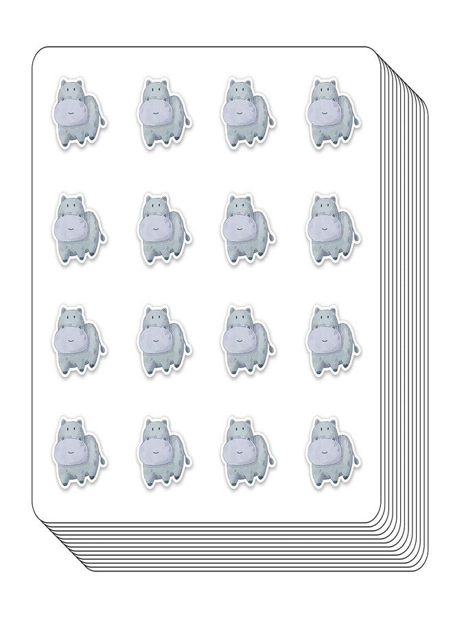 GUVSPTI Hippo Planner Stickers, 0.5in Scrapbooking Kids DIY Calendar Crafting Journals 208-Pack - Image 1