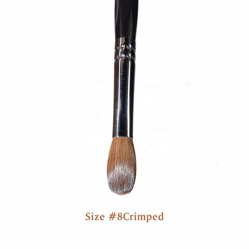 Yasterd 100% Kolinsky Acrylic Nail Brush Size 10, Oval Crimped Pressed Shaped Sturdy Wooden Handle Acrylic Powder Nail Art Brush Professional Manicure Pedicure for DIY Home Salon - Image 2