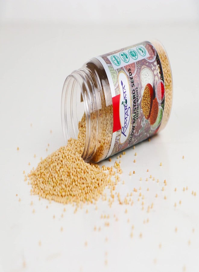 Ramaroma Yellow Mustard Seeds 4oz (113g) Jar ~ All Natural | Vegan | Gluten Friendly | NON-GMO | Sarson |Organic Yellow Mustard Seed | Peeli Sarson |Pilli Sarso - Image 3