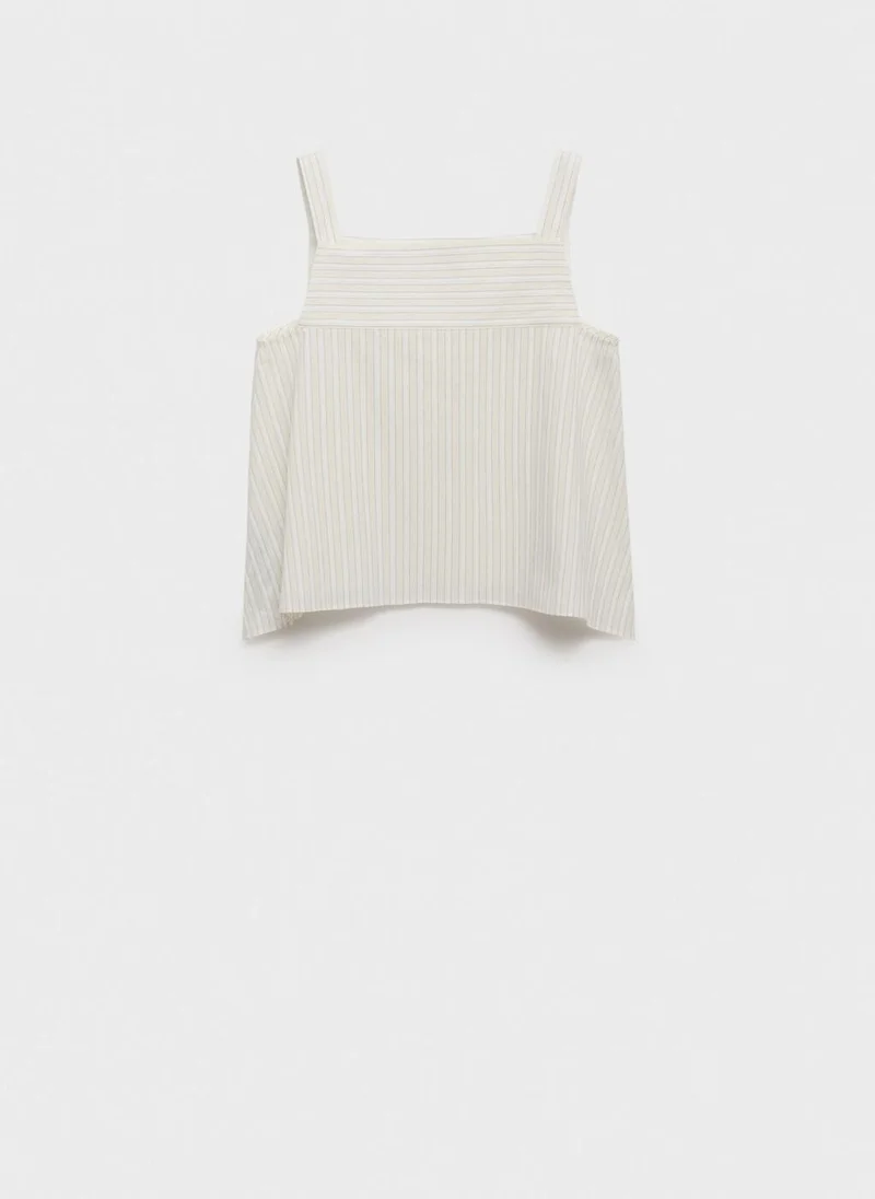 MANGO Striped strapless top