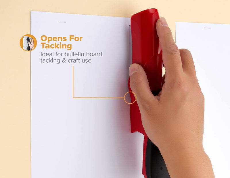 Bostitch Office Heavy Duty 40 Sheet with 1250 Staples and Staple Remover, No Jam Desktop Stapler, School Bulletin Boards, Office & Classroom, Red (B175-RED-VP) - Image 5