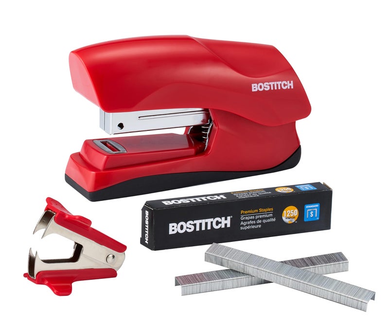 Bostitch Office Heavy Duty 40 Sheet with 1250 Staples and Staple Remover, No Jam Desktop Stapler, School Bulletin Boards, Office & Classroom, Red (B175-RED-VP) - Image 1