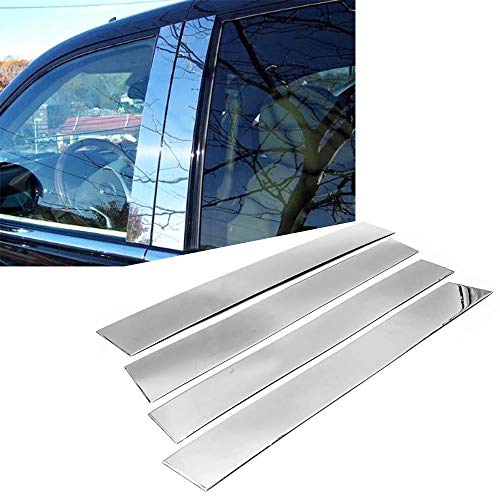Overun Polished Stainless Steel Center Door Pillar Post Trim Set Designed for 2007-2014 Cadillac Escalade - Image 1