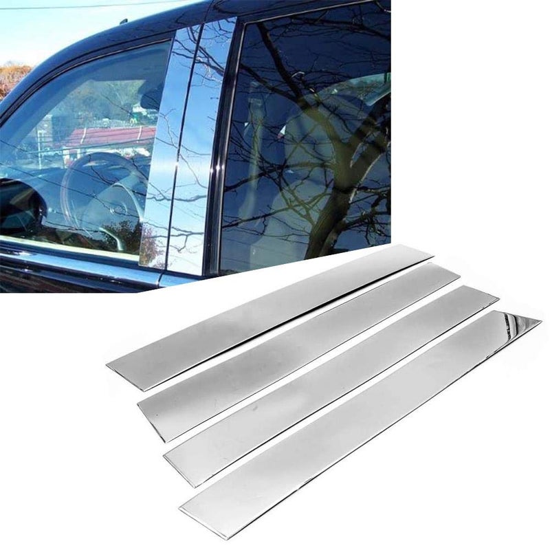 Overun Polished Stainless Steel Center Door Pillar Post Trim Set Designed for 2007-2014 Cadillac Escalade - Image 5