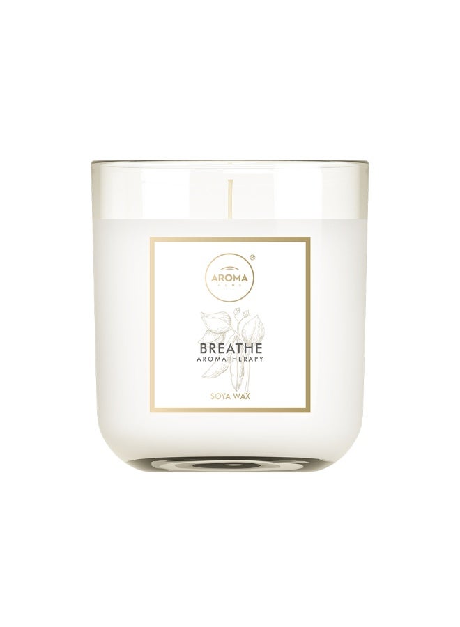 اروما هوم شموع علاجية للسبا من شمع الصويا الطبيعي، مدة احتراق 40 ساعة، مصنوعة في بولندا (تنفّس)