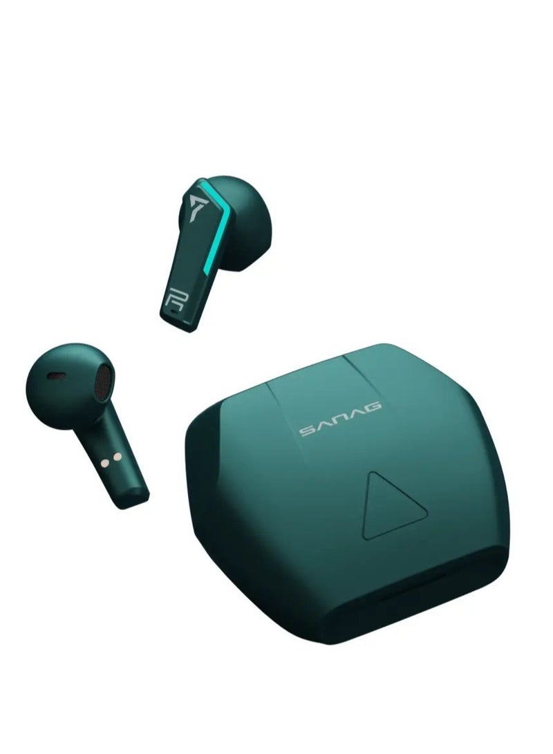 ساناج سماعة رأس X Pro للألعاب لاسلكية تعمل بتقنية البلوتوث TWS مع ميكروفون وسماعات أذن بدون استخدام اليدين - Image 1