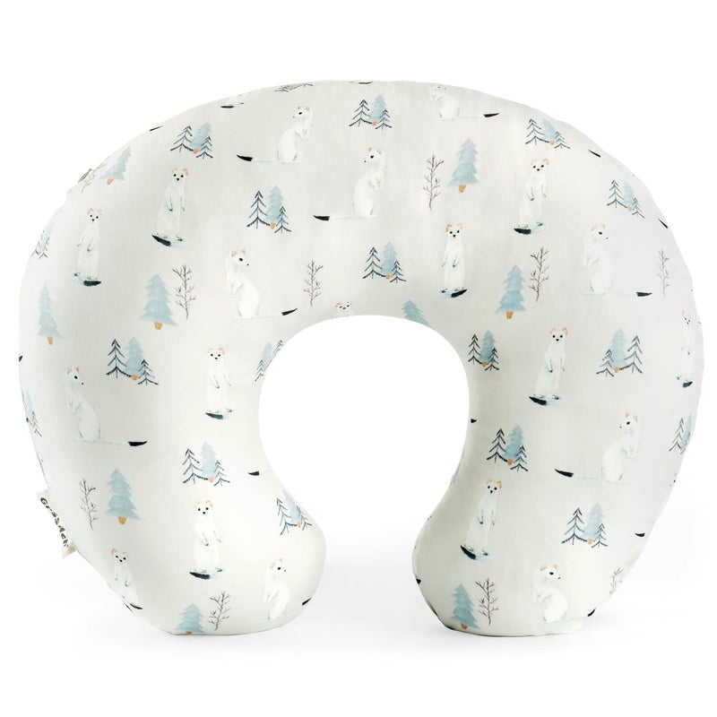 GRSSDER Nursing Pillow Cover Stretchy Minky Removable Nursing Covers for Breastfeeding Pillows Ultra Soft Comfortable Slipcover for Boy and Girls Cute Wild Forest Mongooses Pattern