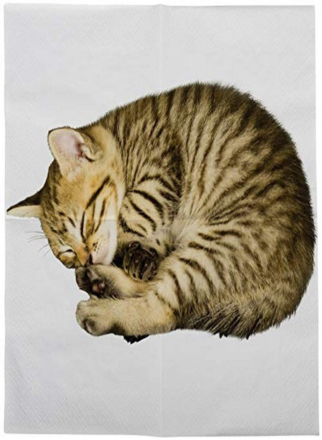 Esschert Design tp285 (Pack of 20) Cat Napkin, White - Image 1