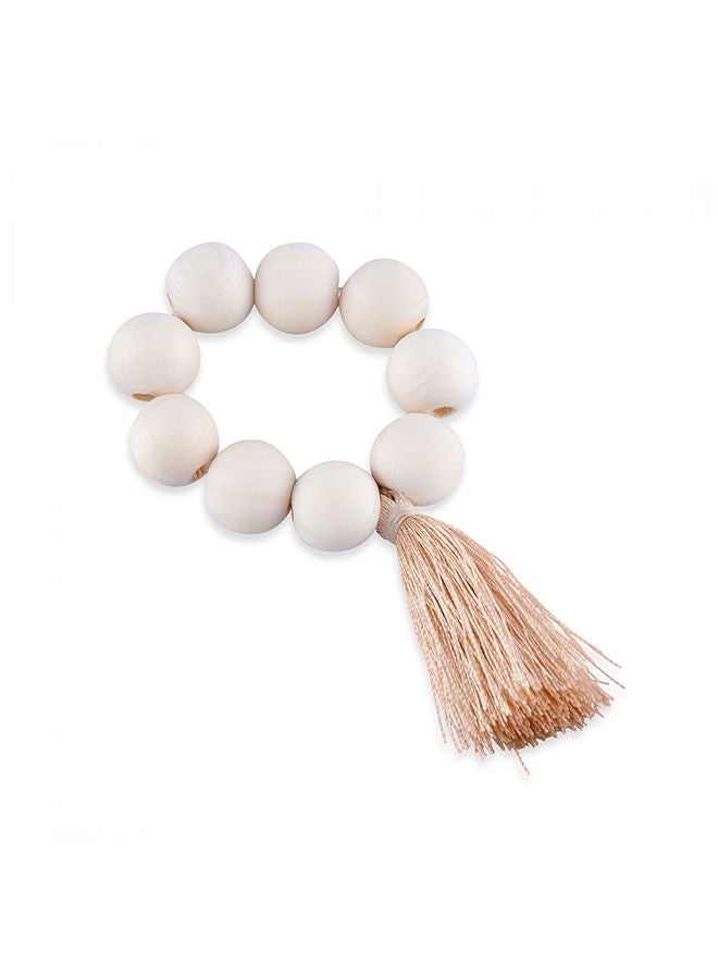 Pan Home Maxine 4-Piece Wooden Napkin Ring Set  - Natural - Image 2