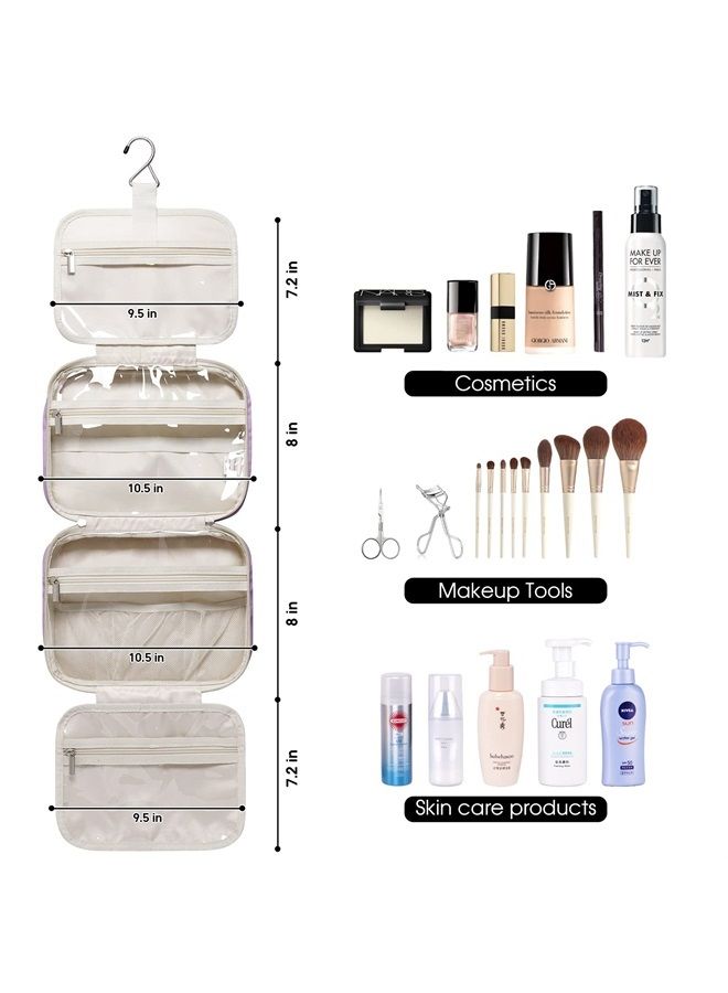 Narwey Hanging Toiletry Bag for Women Travel Makeup Bag Organizer Toiletries Bag for Travel Size Essentials Accessories Cosmetics (Purple (Medium)) - Image 5