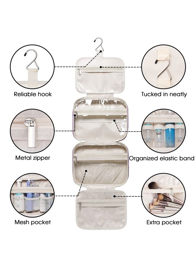 Narwey Hanging Toiletry Bag for Women Travel Makeup Bag Organizer Toiletries Bag for Travel Size Essentials Accessories Cosmetics (Purple (Medium)) - Image 4
