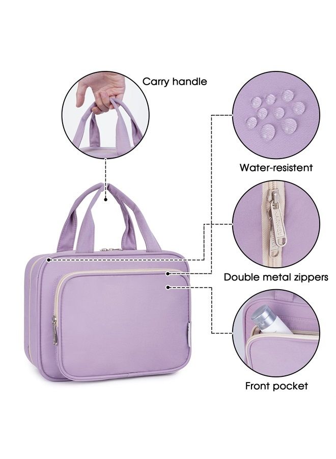 Narwey Hanging Toiletry Bag for Women Travel Makeup Bag Organizer Toiletries Bag for Travel Size Essentials Accessories Cosmetics (Purple (Medium)) - Image 3