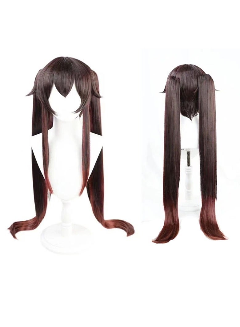 عام Yuanshen الجوز COS شعر مستعار مزدوج اللون النمر الفم كليب مزدوج ذيل حصان الشعر لينة زغبي تأثيري نمط - Image 3