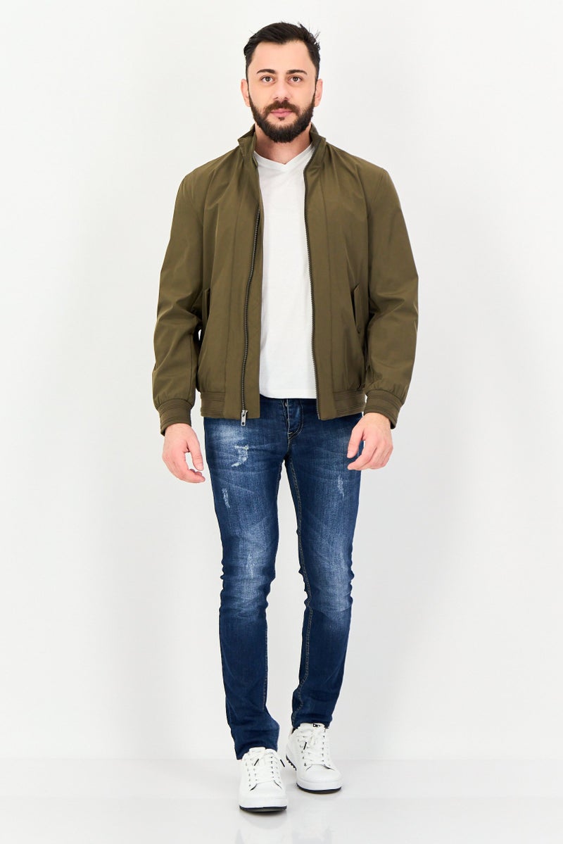 Marc New York جاكيت بومبر سادة للرجال، زيتوني داكن - Image 4