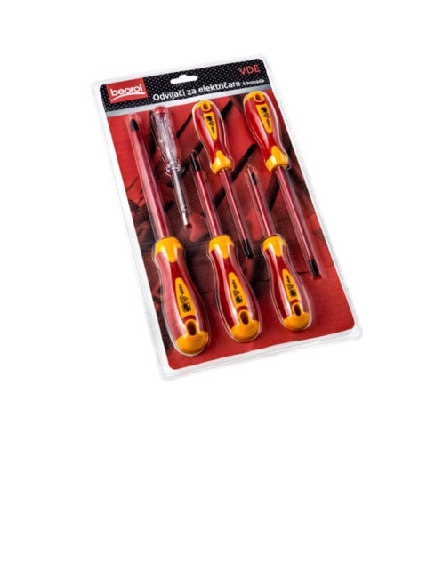 Beorol VDE Insulated Screwdriver Set of 6 with Tester F-5013024