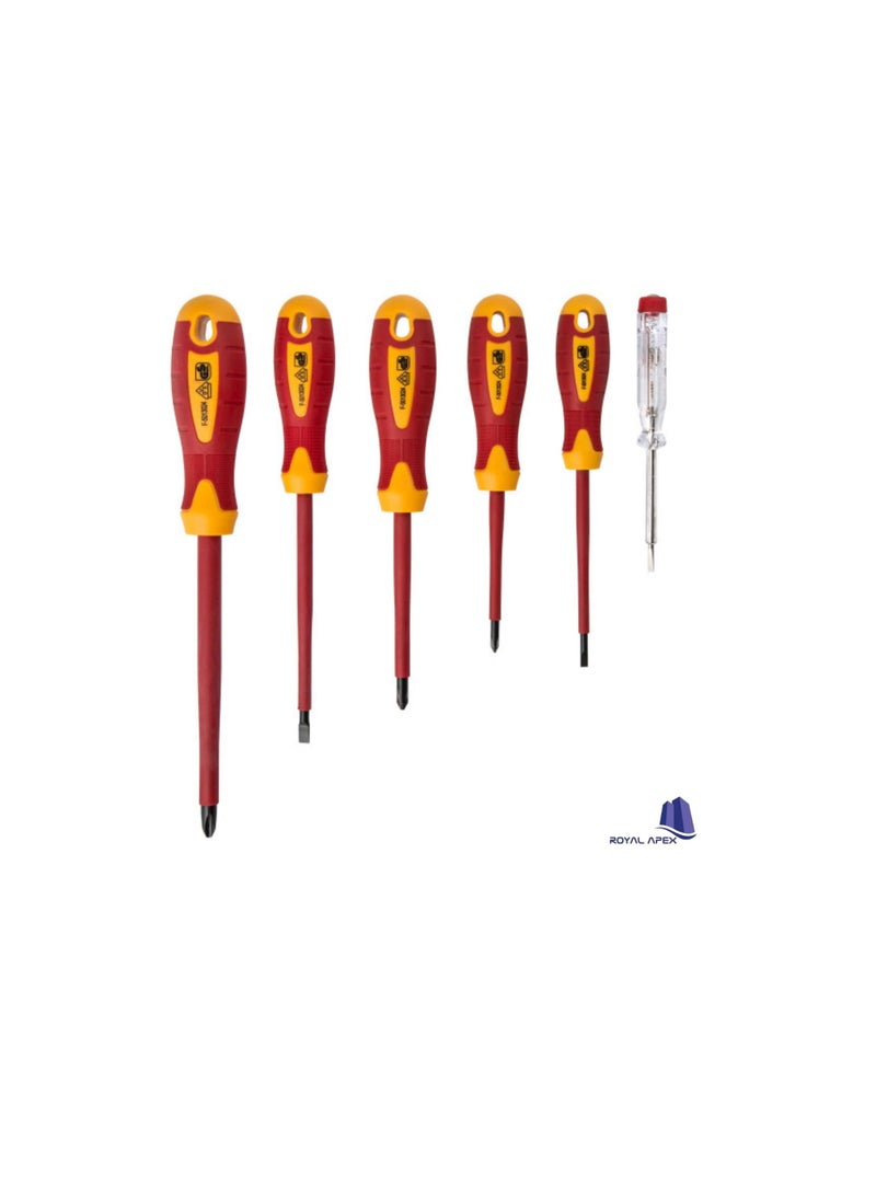 Beorol - Beorol VDE Insulated Screwdriver Set of 6 with Tester F-5013024 - Image 1