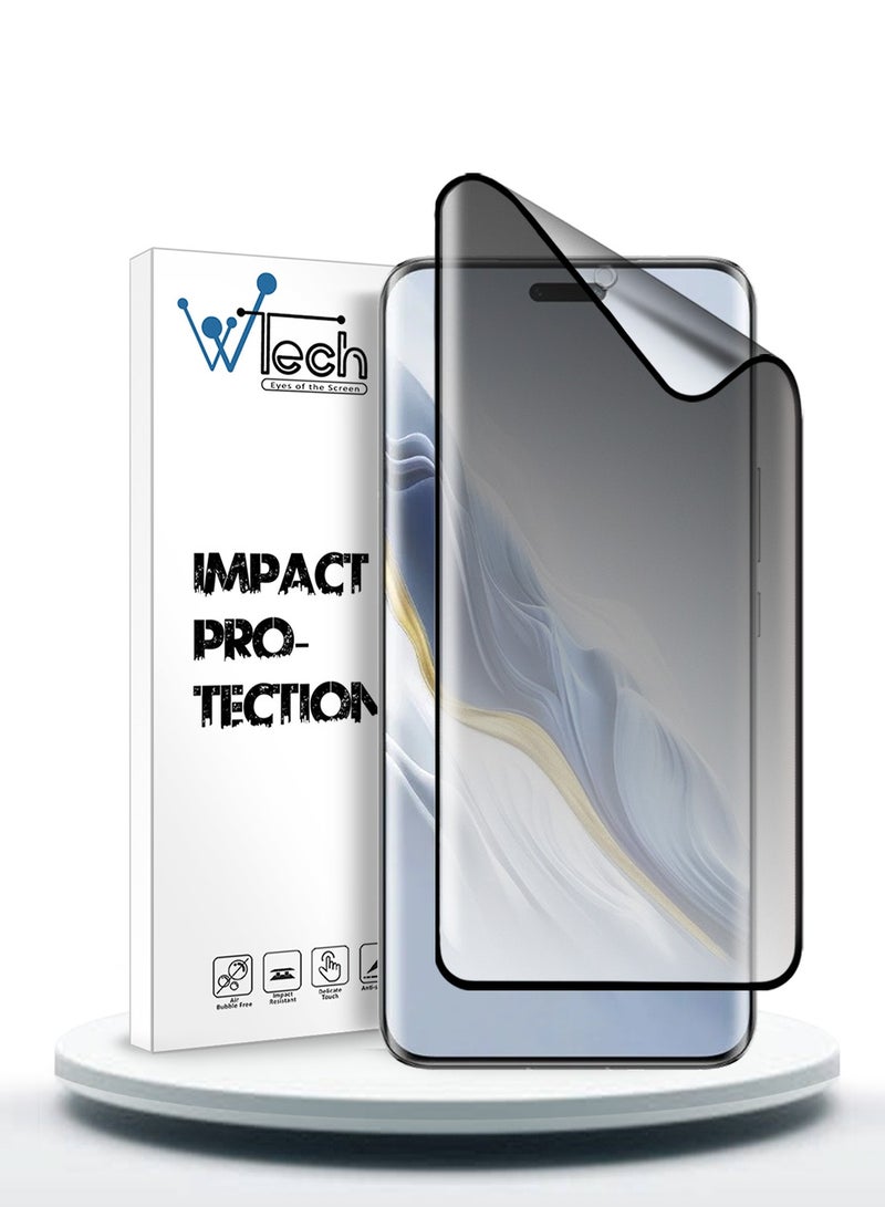 Wtech Honor Magic6 5G 2024 Nano Ceramic Privacy Full Glue Full Cover Matte Flexible Screen Protector - Clear/Black - Image 1