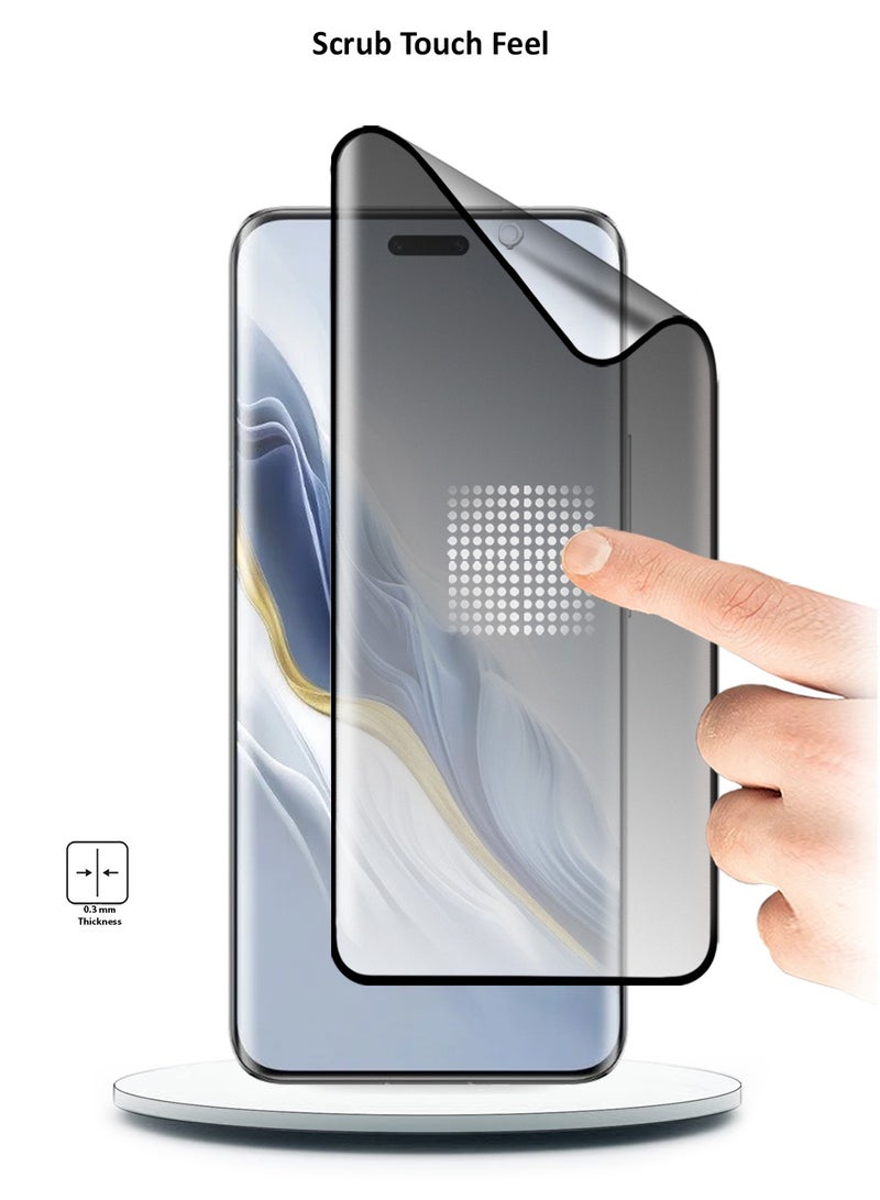 Wtech Honor Magic6 5G 2024 Nano Ceramic Privacy Full Glue Full Cover Matte Flexible Screen Protector - Clear/Black - Image 3