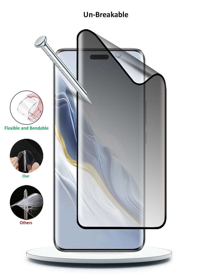 Wtech Honor Magic6 5G 2024 Nano Ceramic Privacy Full Glue Full Cover Matte Flexible Screen Protector - Clear/Black - Image 4