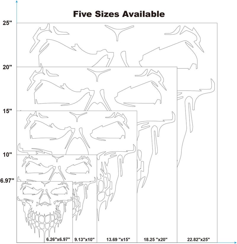HungMieh Skull Stickers and Decals for Car Windows Doors and Trucks, 3D Skull Decals and Signs for Car Styling, Laser Skull Bumper Stickers for Car Decor, Holographic Silver, 6.97" - Image 5