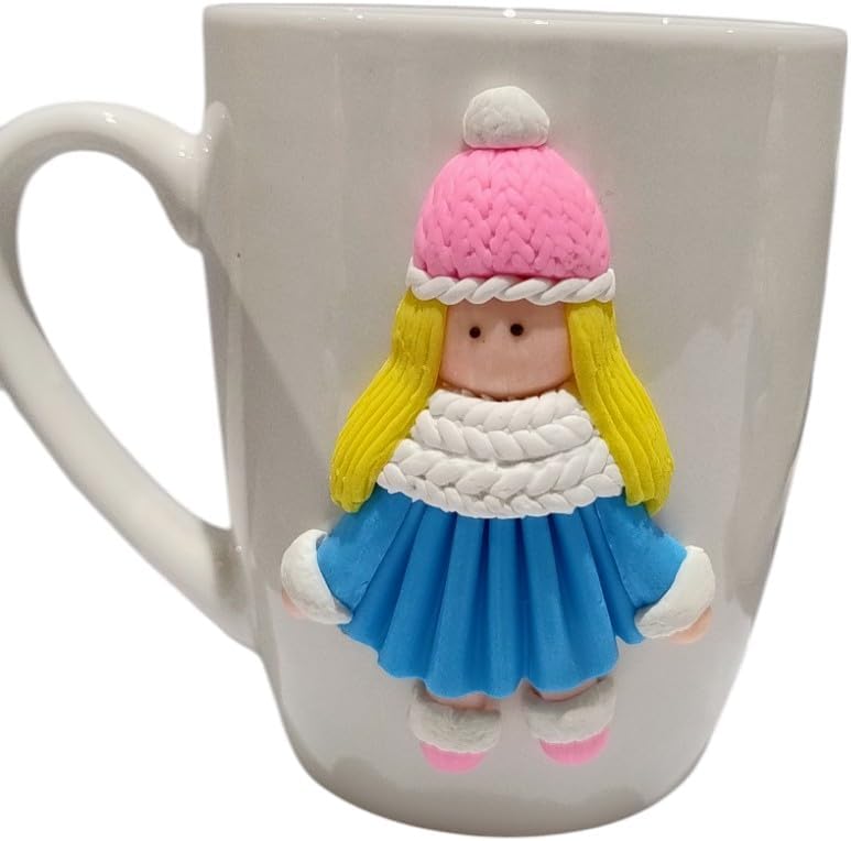 B&D فنجان سيراميك شتوي للبنات من B&D مع فن الطين البوليمري - Image 4