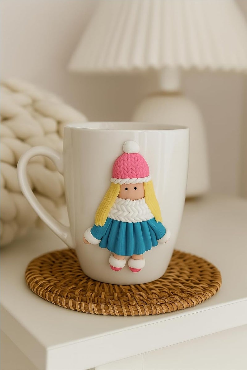 B&D فنجان سيراميك شتوي للبنات من B&D مع فن الطين البوليمري - Image 1