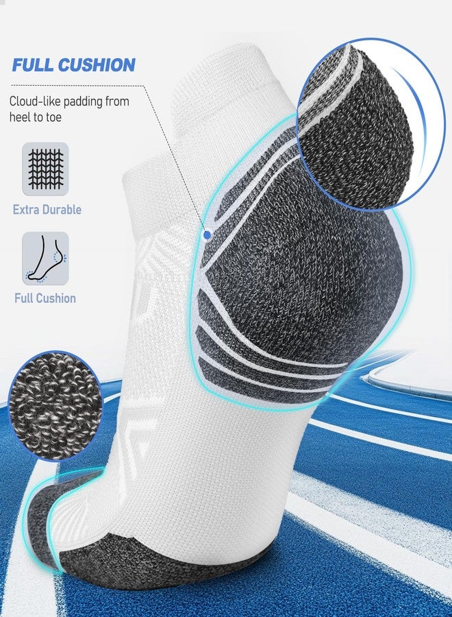 SOOVERKI Cushioned Cotton Ankle Compression Socks for Men Women 6 Pairs Wicking Low Cut Arch Support Plantar Fasciitis Socks - Image 5