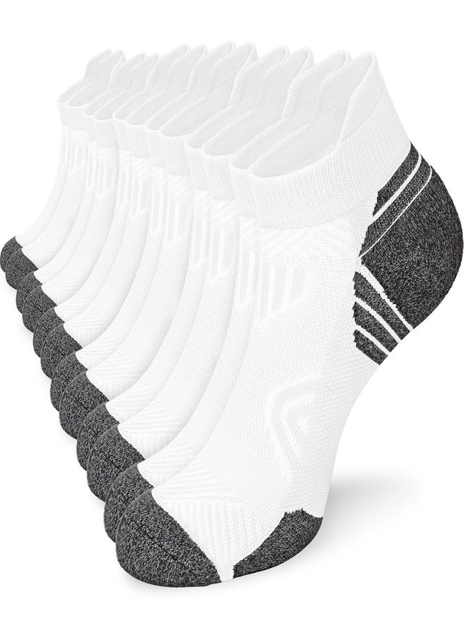 SOOVERKI Cushioned Cotton Ankle Compression Socks for Men Women 6 Pairs Wicking Low Cut Arch Support Plantar Fasciitis Socks - Image 1