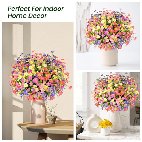trytuny 10 PCS Artificial Plants OutdoorArtificial Flowers UV Resistant Fake FlowersFake Plastic Faux Flowers for Porch Window Box Home Garden Decor - Image 3