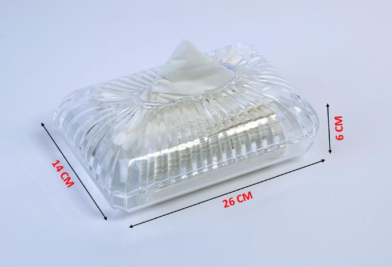 Aakarit Graces Dawn Facial Tissue Dispenser Box Cover Holder Modern Clear Acrylic Napkin Organizer for Bathroom, Kitchen and Office Room| Transparent | GK- 5 - Image 2