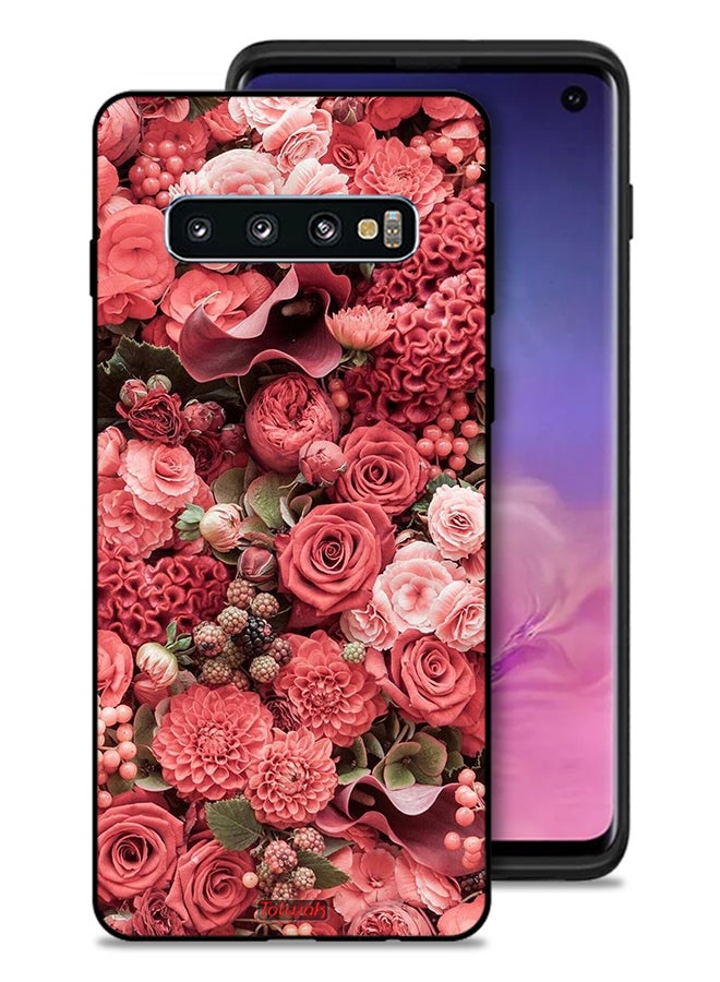 Tolwak Samsung Galaxy S10 Protective Case Cover Peach Roses - Image 1