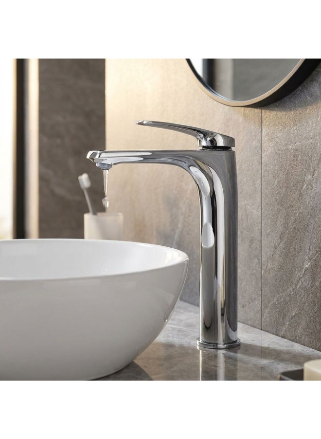 DANUBE HOME ميلانو نيكو آرت بيزن ميكسر مع خاصية النفايات المنبثقة - خلاط بيزن نحاسي طويل للمراحيض والحمامات بلمسة كروم - Image 1