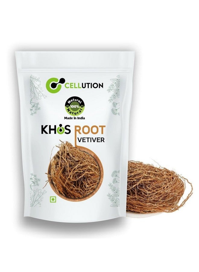 CELLUTION Natural Khus Root - 100g | For Drinking | Vetiver Roots Vetiveria Zizanioides, Vala, Lavancha jadh, Ushira jad (100gm) - Image 1