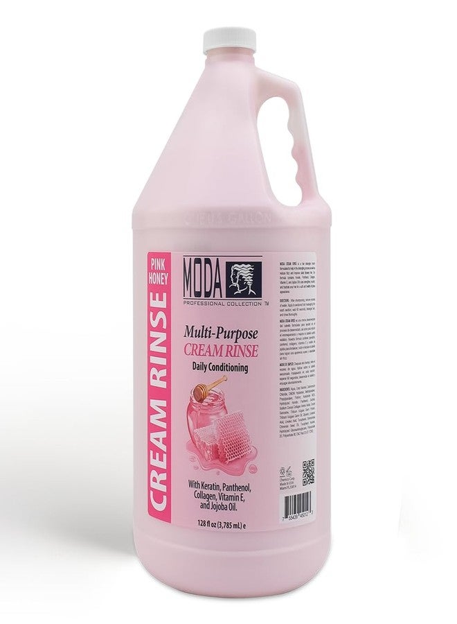 MODA Cream Rinse - Nourish, Detangle & Repair with Keratin, Panthenol, Collagen, and Vitamin E - Moisturizing Hair Conditioner for Dry & Damaged Hair, Soothing Pink - 128 Oz - Image 1