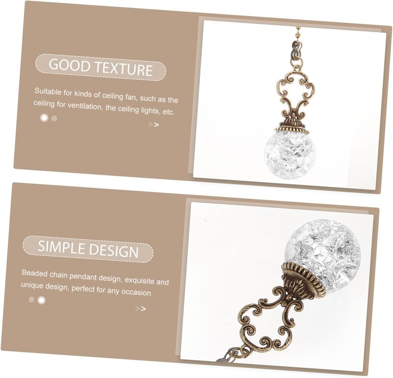 Beaded Ceiling Fan Pull Chain Pendant Vintage Ice Crackle Hanging Decor for Ceiling Fans Light Fixtures and Curtains Interior Accessory - Image 3