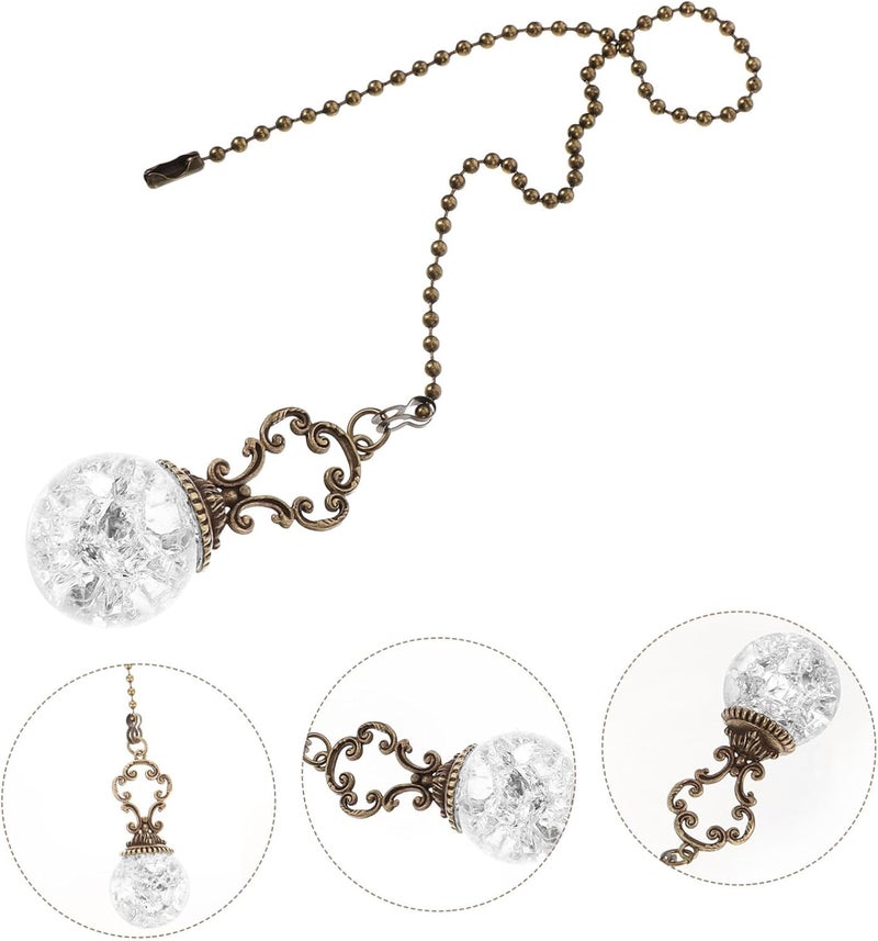 Beaded Ceiling Fan Pull Chain Pendant Vintage Ice Crackle Hanging Decor for Ceiling Fans Light Fixtures and Curtains Interior Accessory - Image 4