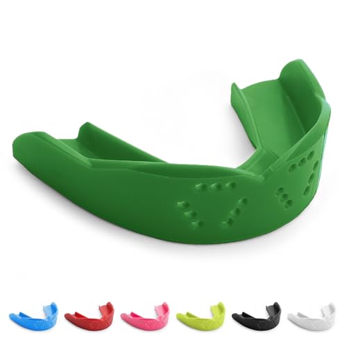SISU 3D Mouthguard Forest Green PreFormed Easy Fit Protection for Lacrosse Football Hockey Team Sports Adult Fit Remoldable Up to 20 Times Works for Braces Non Toxic - Image 1