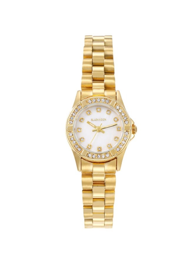 Black Moon Elegant Blackmoon Women's Watch Stylish White Dial Stainless Steel Band Water Resistant Perfect for Casual and Formal Wear - Image 1