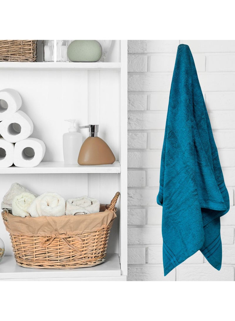 كاسينو Kassino Jumbo Bath Sheet (2 Pack, 80x160 cm) - 580 GSM Large Bath Towel,100% Combed Cotton, Soft & Quick-Dry Oversized Towels, Highly Absorbent, Double Stitched Hotel Quality Towels | Petrol  - Image 4