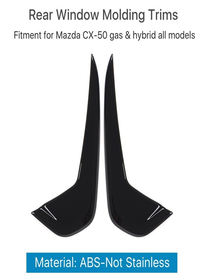 Birbenben ABS Matte Black Rear Window Trim Molding Covers for 2023-2026 Mazda CX-50, Outside D Pillar Post Molding Cover Trims Compatible with Mazda CX50 CX 50 Hybrid 2024 2025 - Image 2