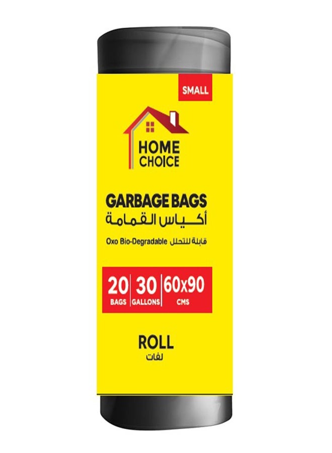 HOME CHOICE 30 Gallons, Bio-degradable Garbage Bags Roll, Size 60*90 cm, Pack of 20 Trash Bags, Bin Liners  - Image 1