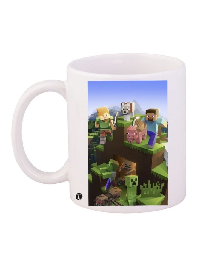 Printed Coffee Mug White/Green/Blue