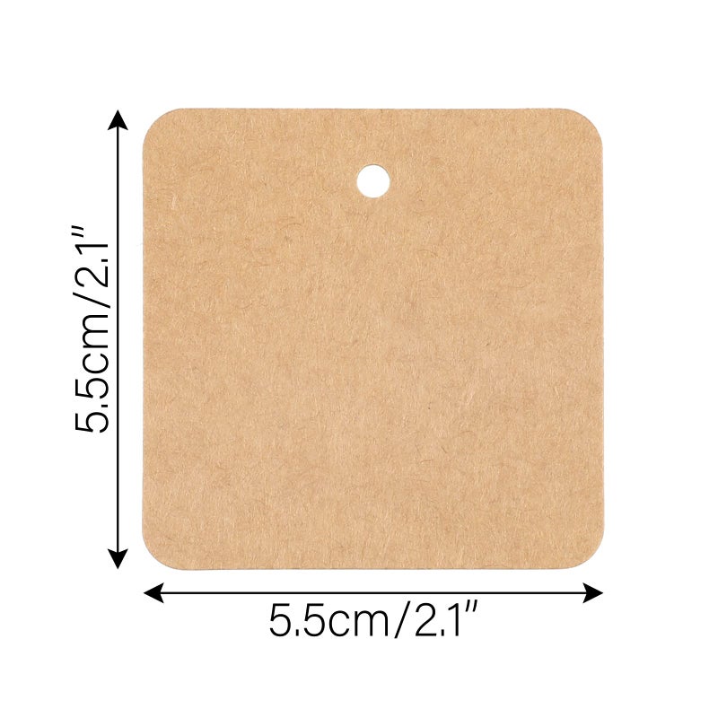 G2PLUS Kraft Paper Gift Tags with String, 100PCS Brown Square Tags, 2.2x2.2 inches Blank Hang Label Tag for Gift Wrapping, Pricing, DIY Arts and Crafts, Christmas, Wedding Party Favors - Image 2