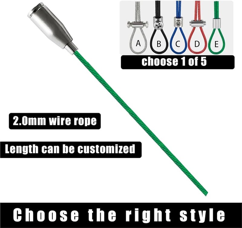 2mm Stainless Steel Wire Rope Kit 4PCS 0 5M Green For Hanging Lights Signs Boards - Image 3